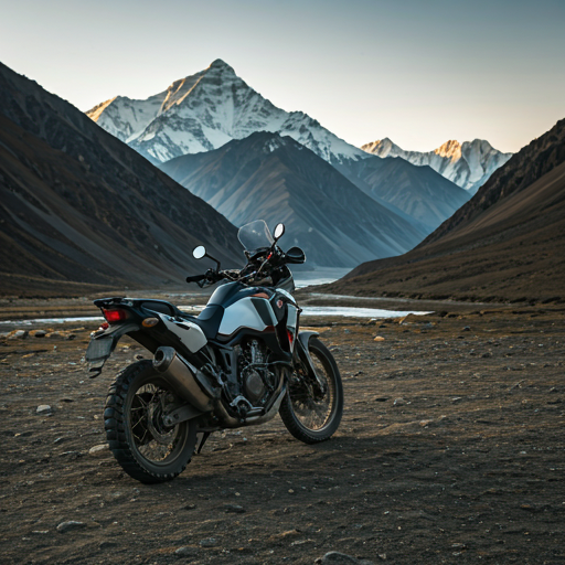 Adventure motorcycle in the Himalayas